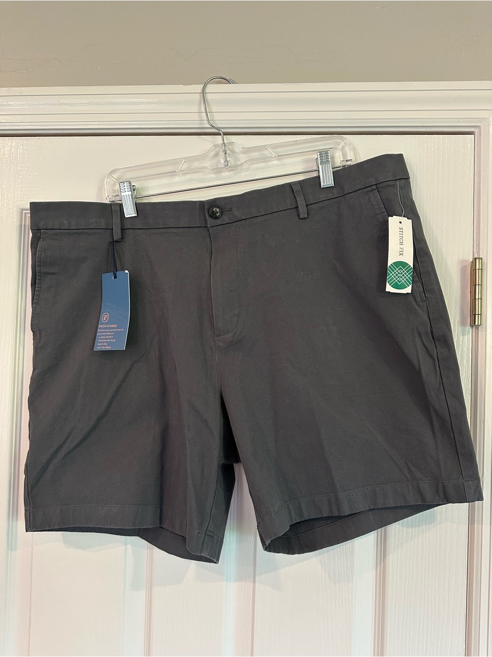 Men's Dark Gray Flat Front Chino Shorts